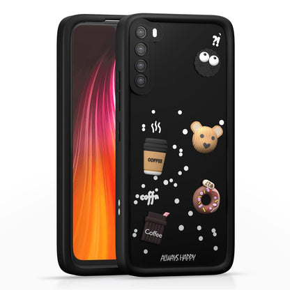 Pikkme Redmi Note 8 Cute Fun Cartoon 3D Bear Silicone Back Cover - Black 