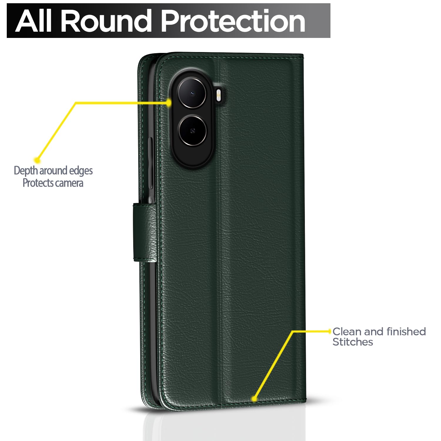 Pikkme green Wallet wallet flip cover for Redmi A7 Pro/Poco C85x 5G/C81 – photo 4