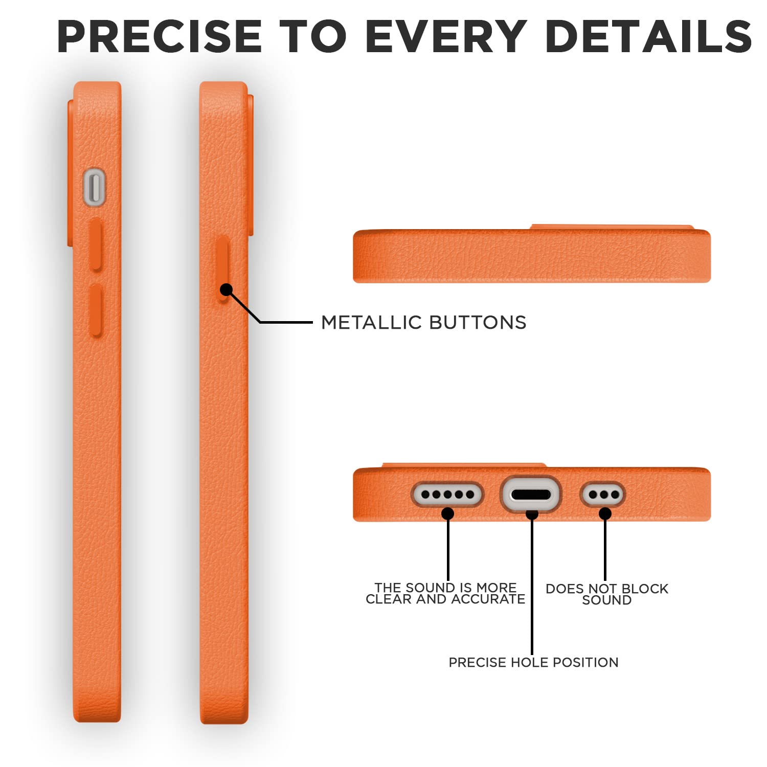 iPhone 12/12 Pro Leather mobile cover in orange by Pikkme – photo 6