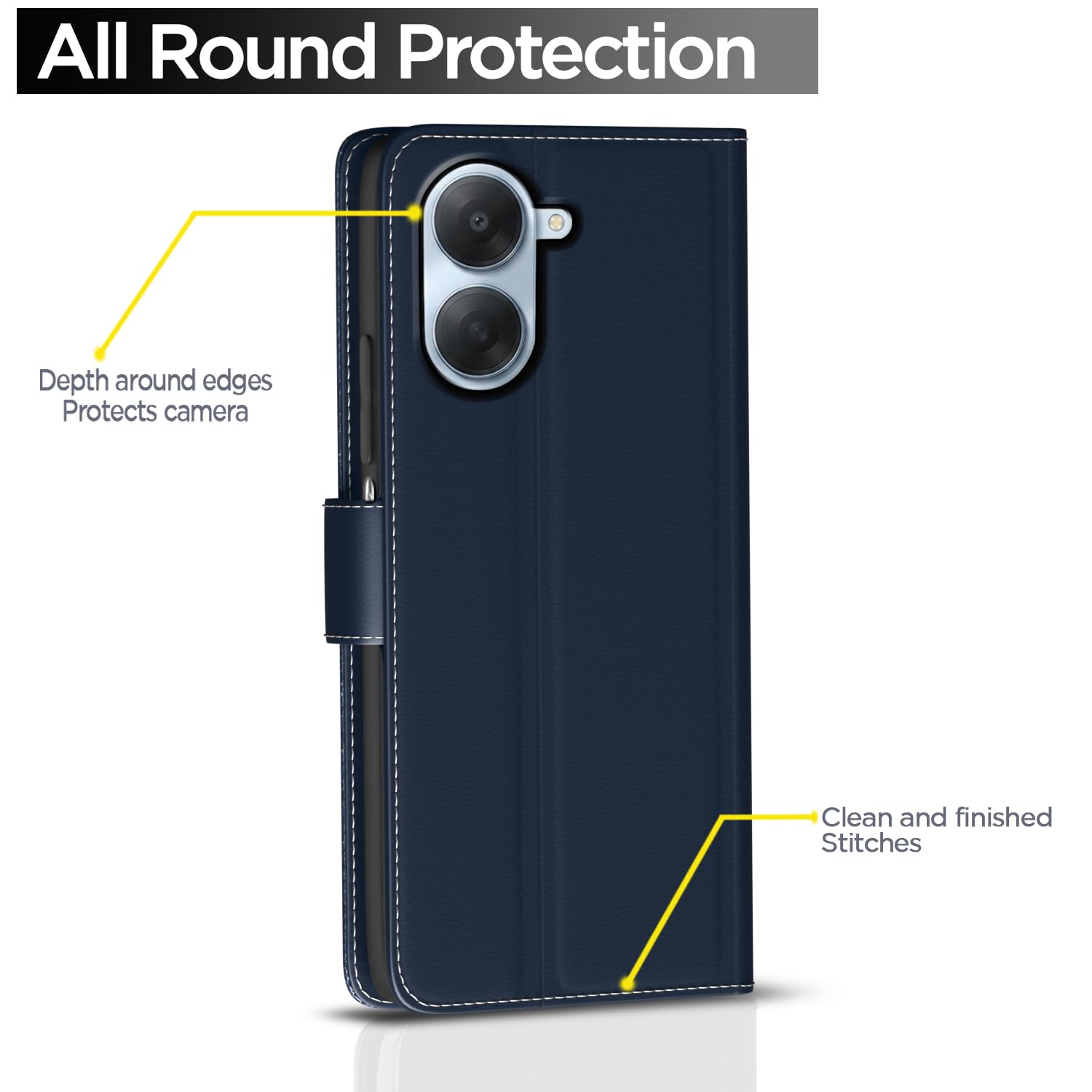 Redmi A7 mobile flip cover in blue by Pikkme – photo 4
