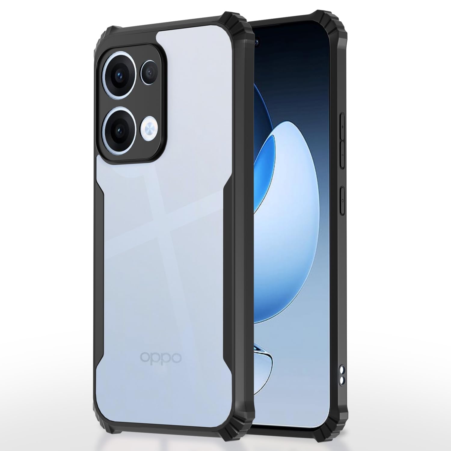 Pikkme Oppo Reno 13 5G Eagle Crystal Clear Transparent Back Cover (Black)