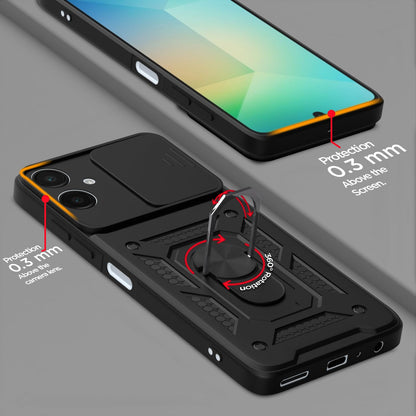 Pikkme Samsung Galaxy F06 5G / M06 5G D10 Tough Armor Back Cover (Black)