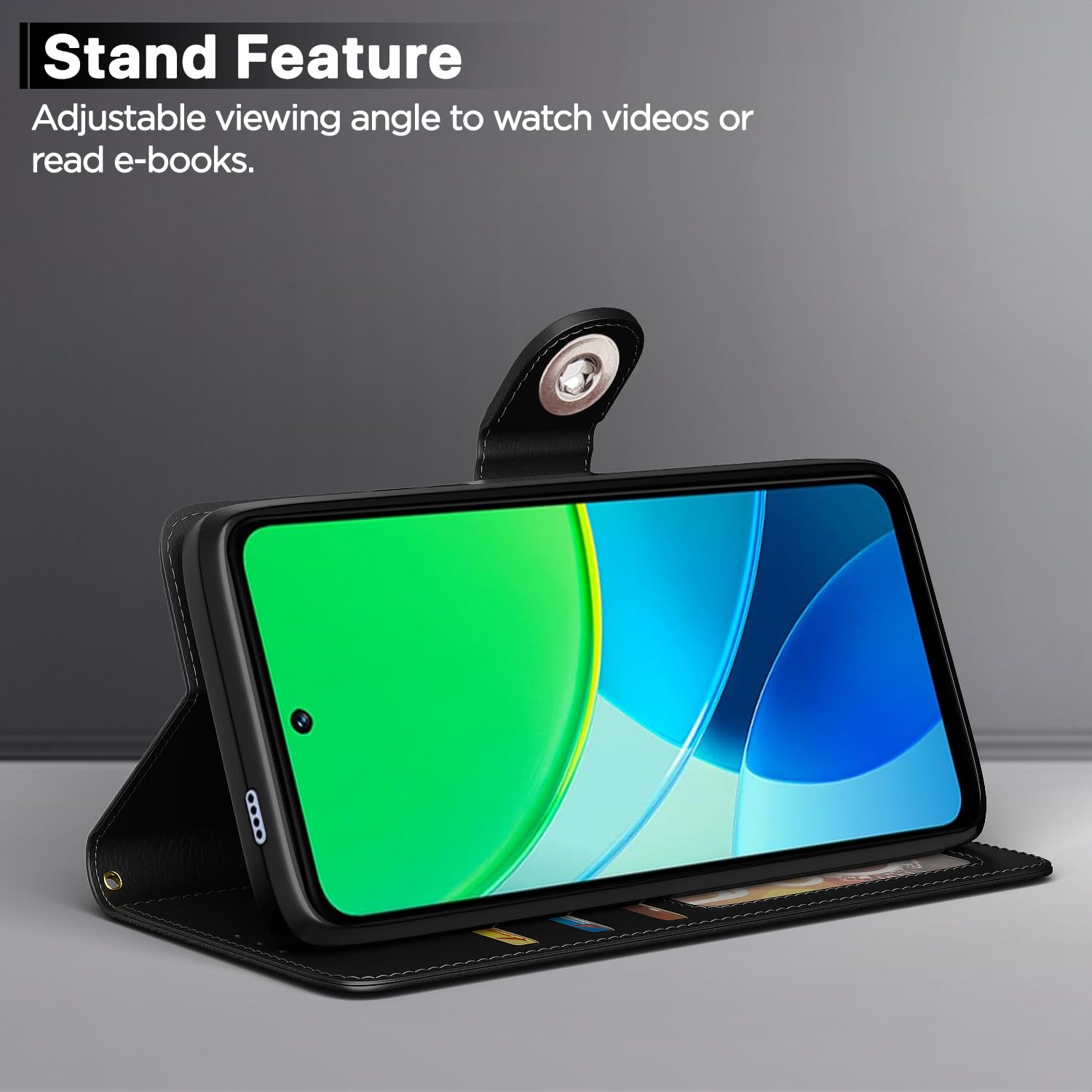 Black Button mobile flip cover for Vivo Y19s – Pikkme – photo 3