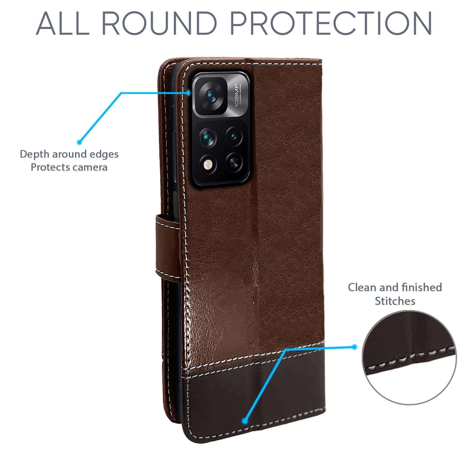 Brown & coffee Magnetic wallet flip cover for Mi 11i 5G/11i – Pikkme – photo 4