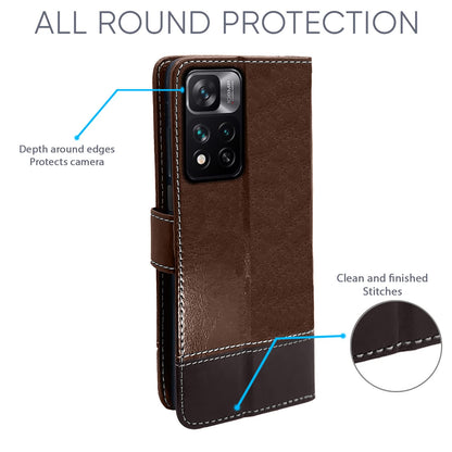Brown & coffee Magnetic wallet flip cover for Mi 11i 5G/11i – Pikkme – photo 4