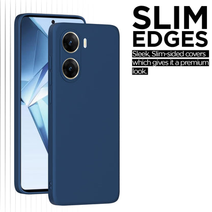 Pikkme Vivo V29e 5G  Soft Matte Silicone Shockproof Case (Blue)