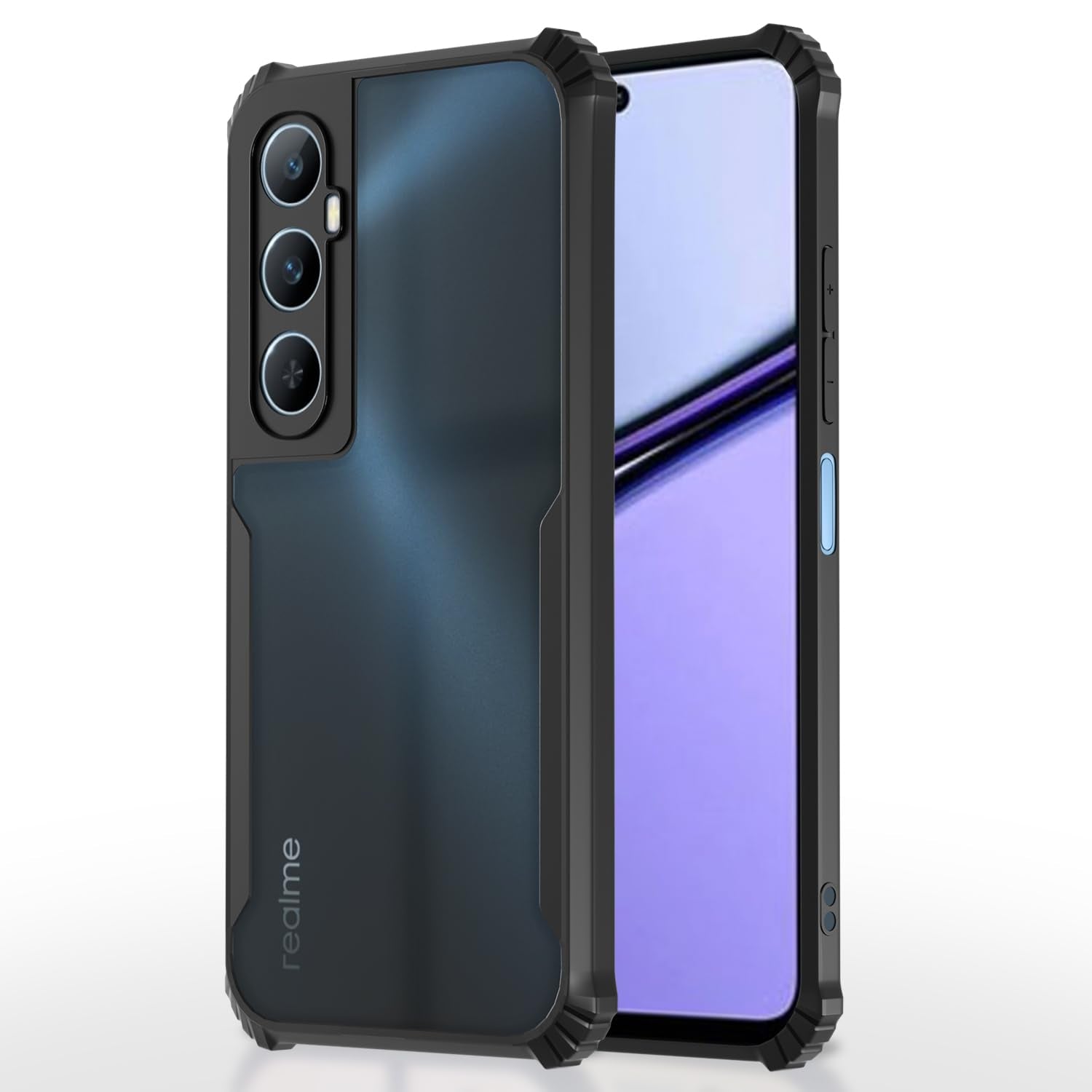 Pikkme Realme C65 Eagle Clear Transparent Back Cover (Black)