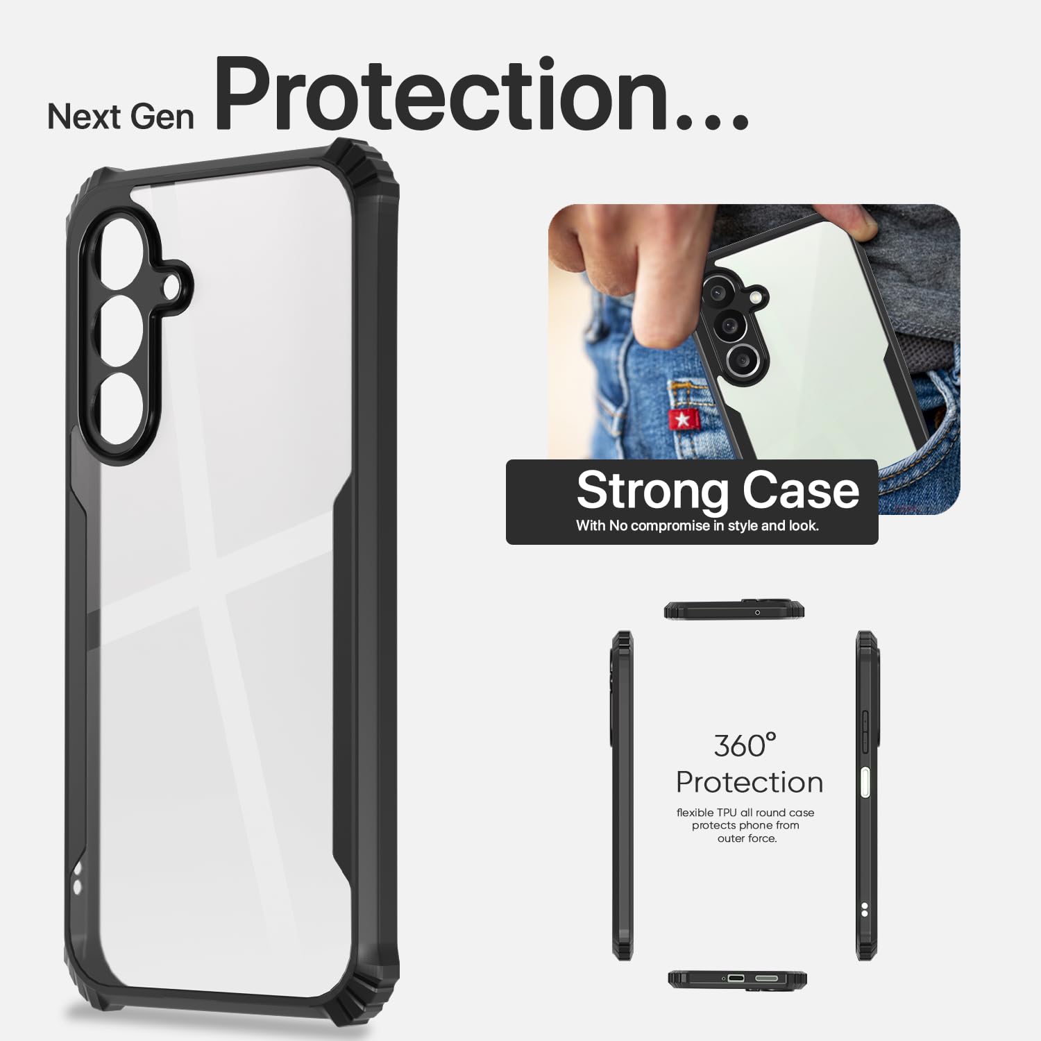 Pikkme Samsung M36 5G Ultra Clear black back cover – photo 7