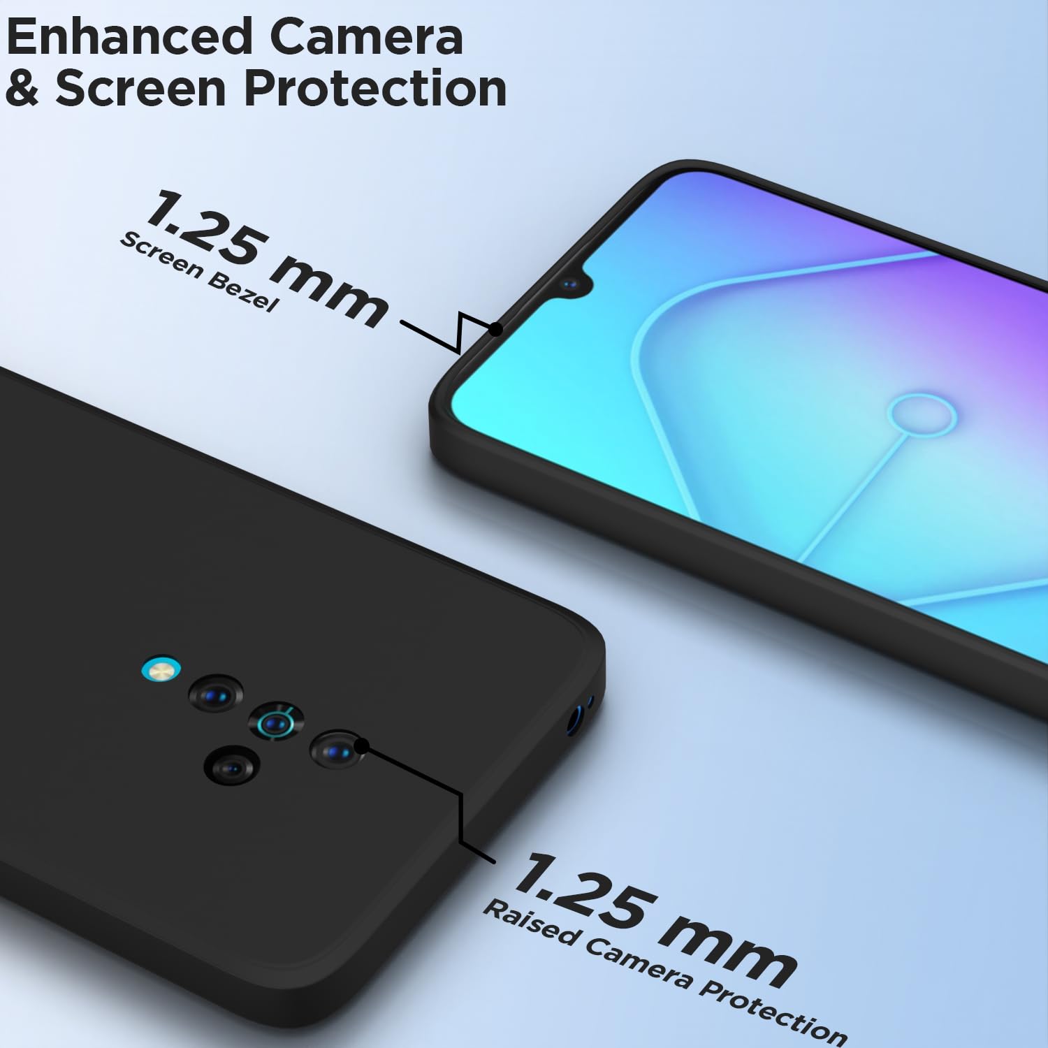 Pikkme Vivo S1 Pro Soft Matte Silicone Shockproof Case (Black)