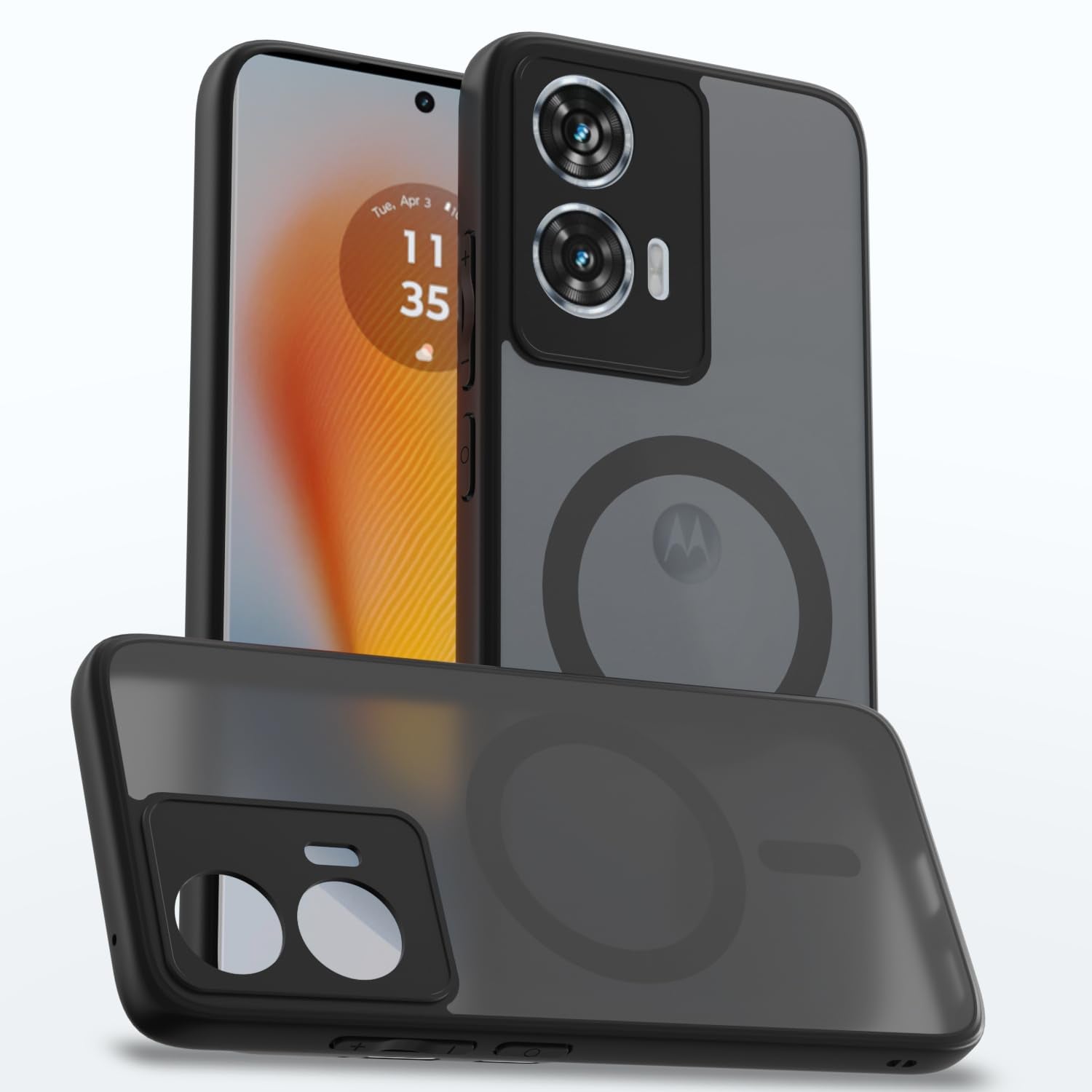 Black smoke mag-safe phone cover for Moto Edge 50 Fusion/G96 5G – Pikkme