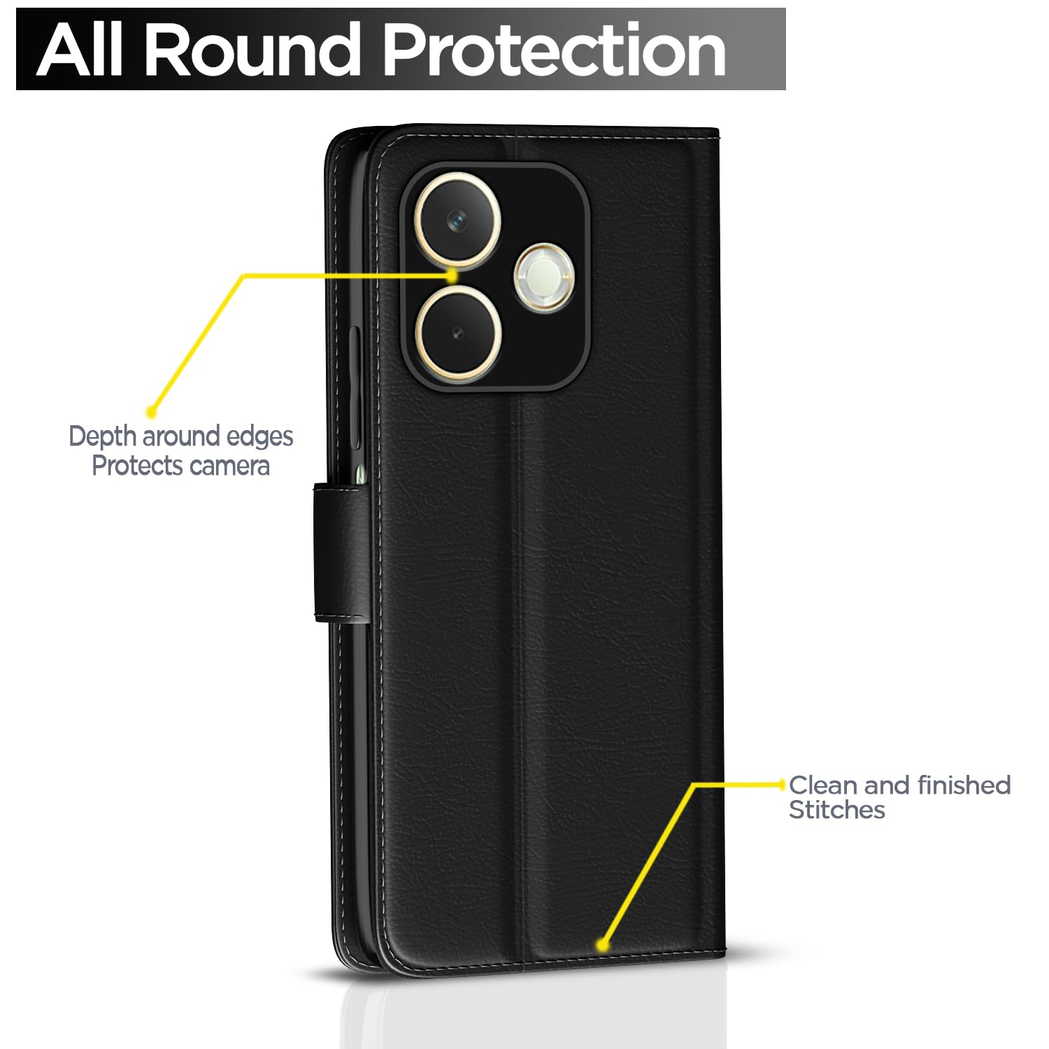 Pikkme black Wallet wallet flip cover for Oppo A5 Pro 5G – photo 4