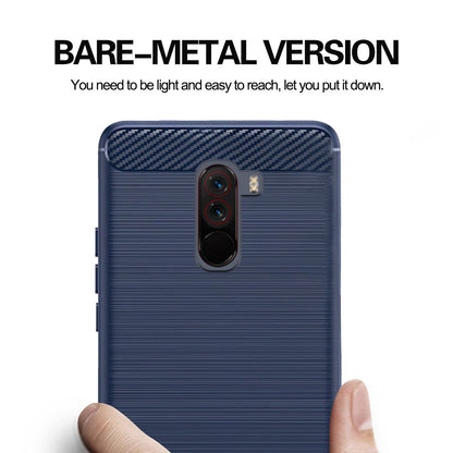 Pikkme Mi Poco F1 Hybrid Carbon Fiber Back Cover | Blue