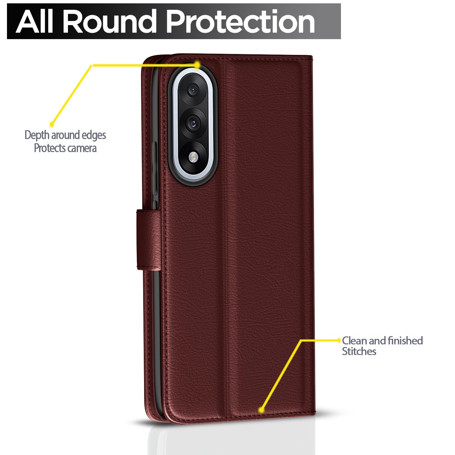 Pikkme OnePlus Nord 5 5G brown mobile flip cover – photo 4