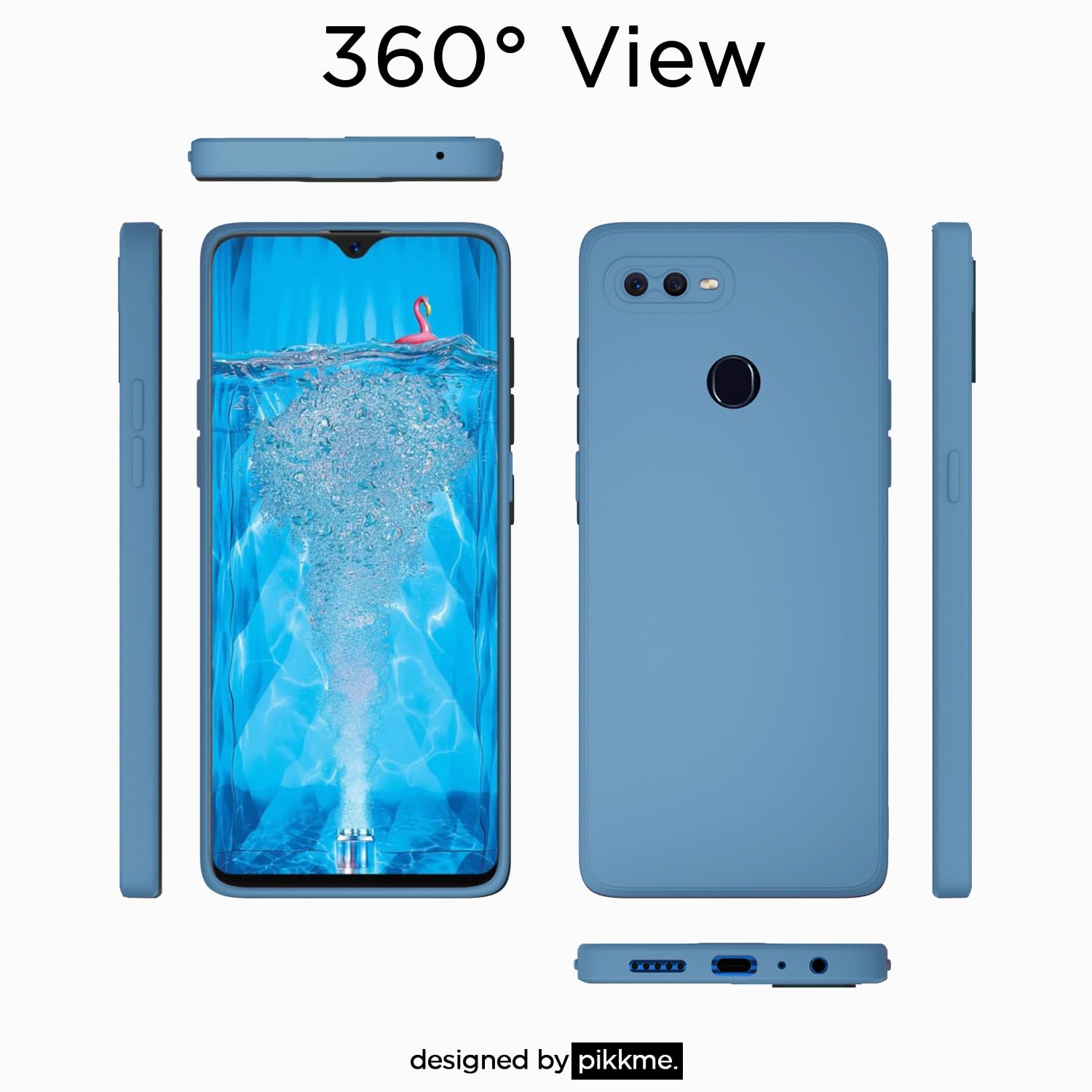 Aqua blue Matte phone cover for Oppo F9/F9 Pro/A5/A5S/A7/A11K/A12/Realme 2/2 Pro/U1 – Pikkme – photo 4