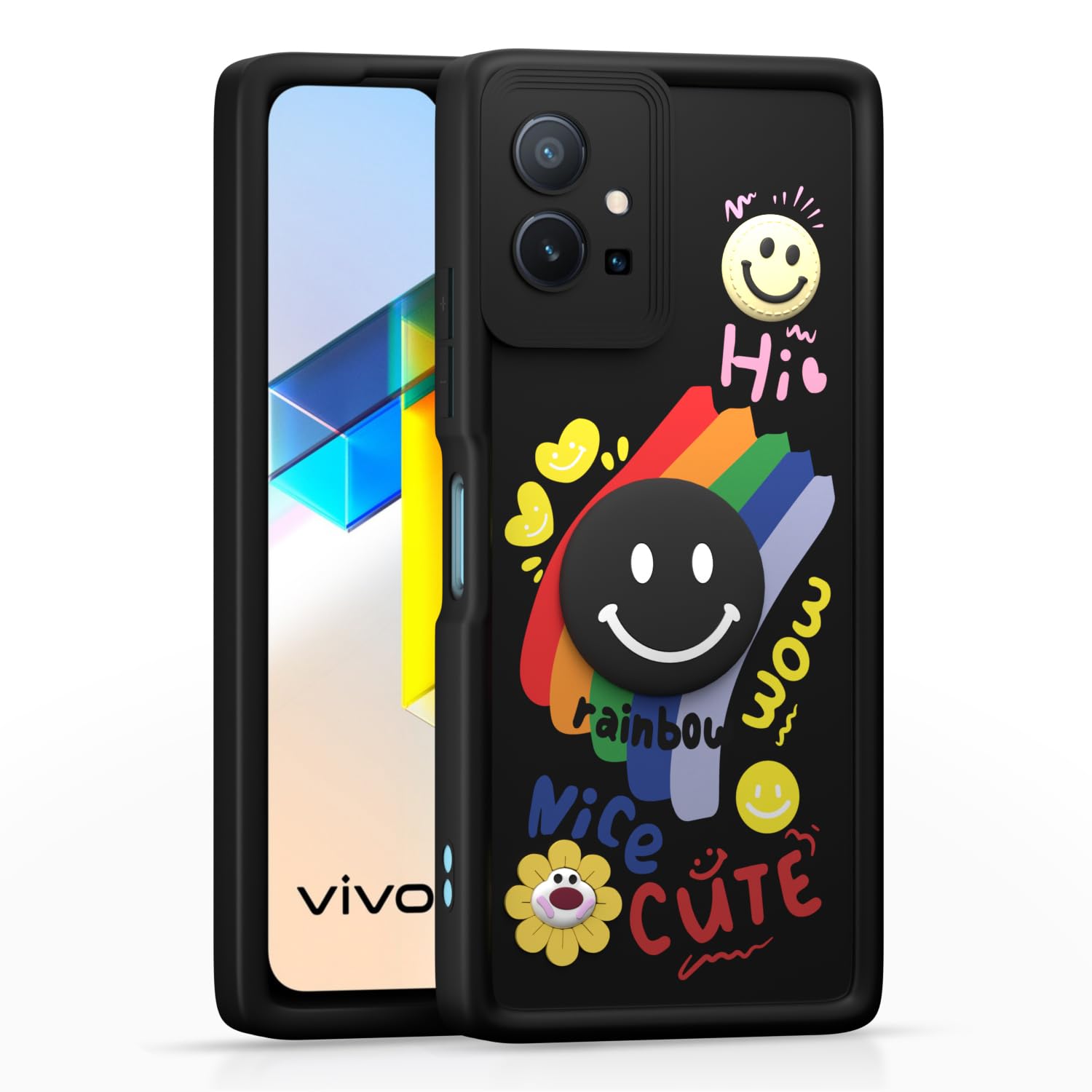 Black Soft Silicone back cover for Vivo T1/Y75/iQOO Z6 5G – Pikkme
