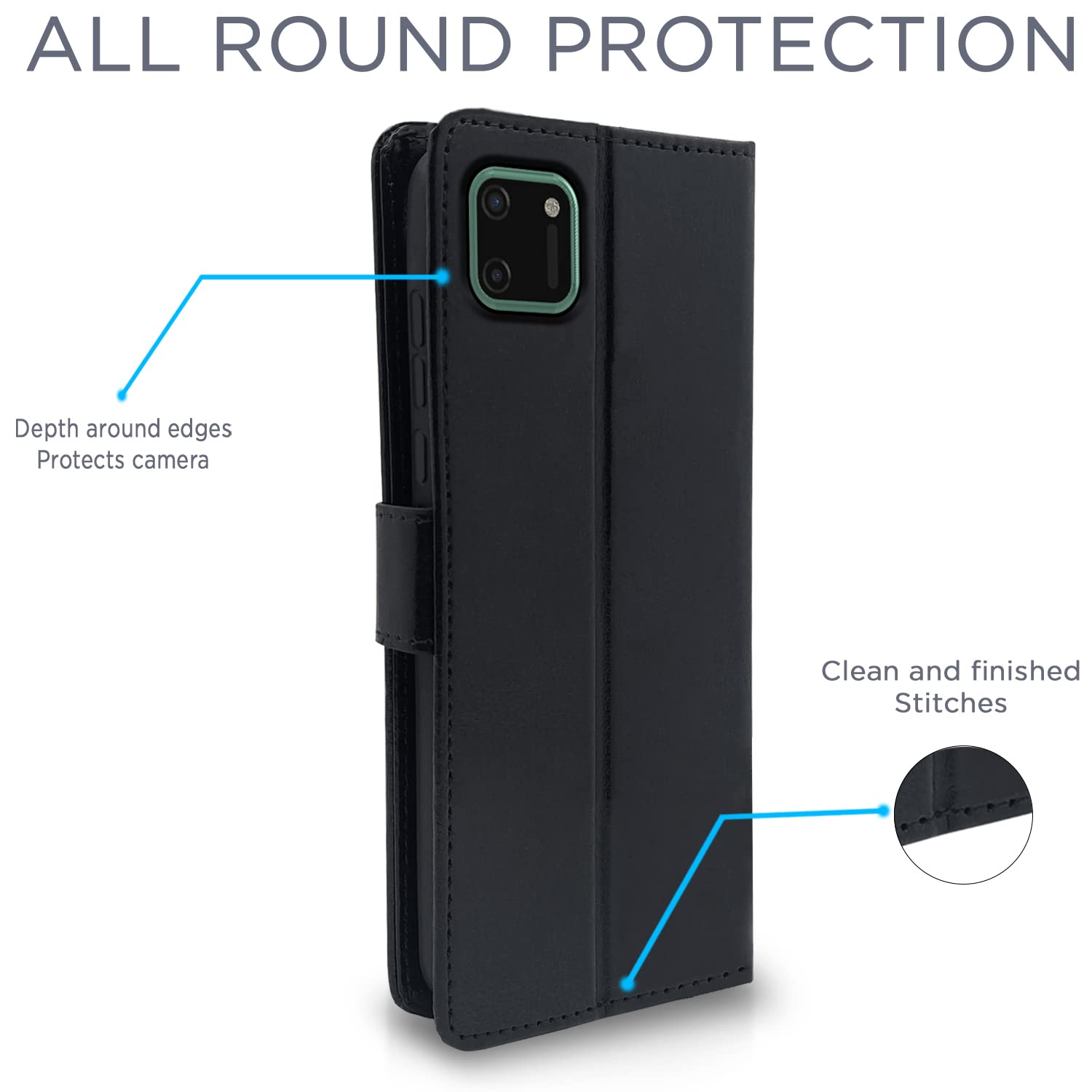 Pikkme Realme C11 Vintage Flip Cover | Black