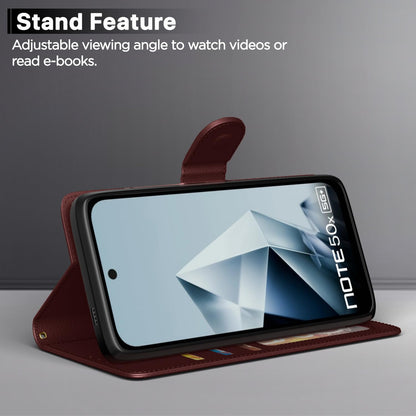 Pikkme Infinix Note 50x 5G Vintage Flip Cover (Brown)