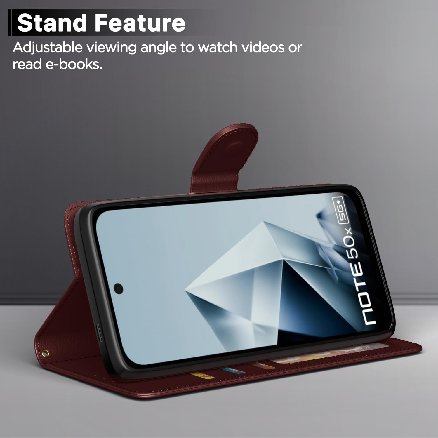 Infinix Note 50x 5G flip cover in brown by Pikkme – photo 3