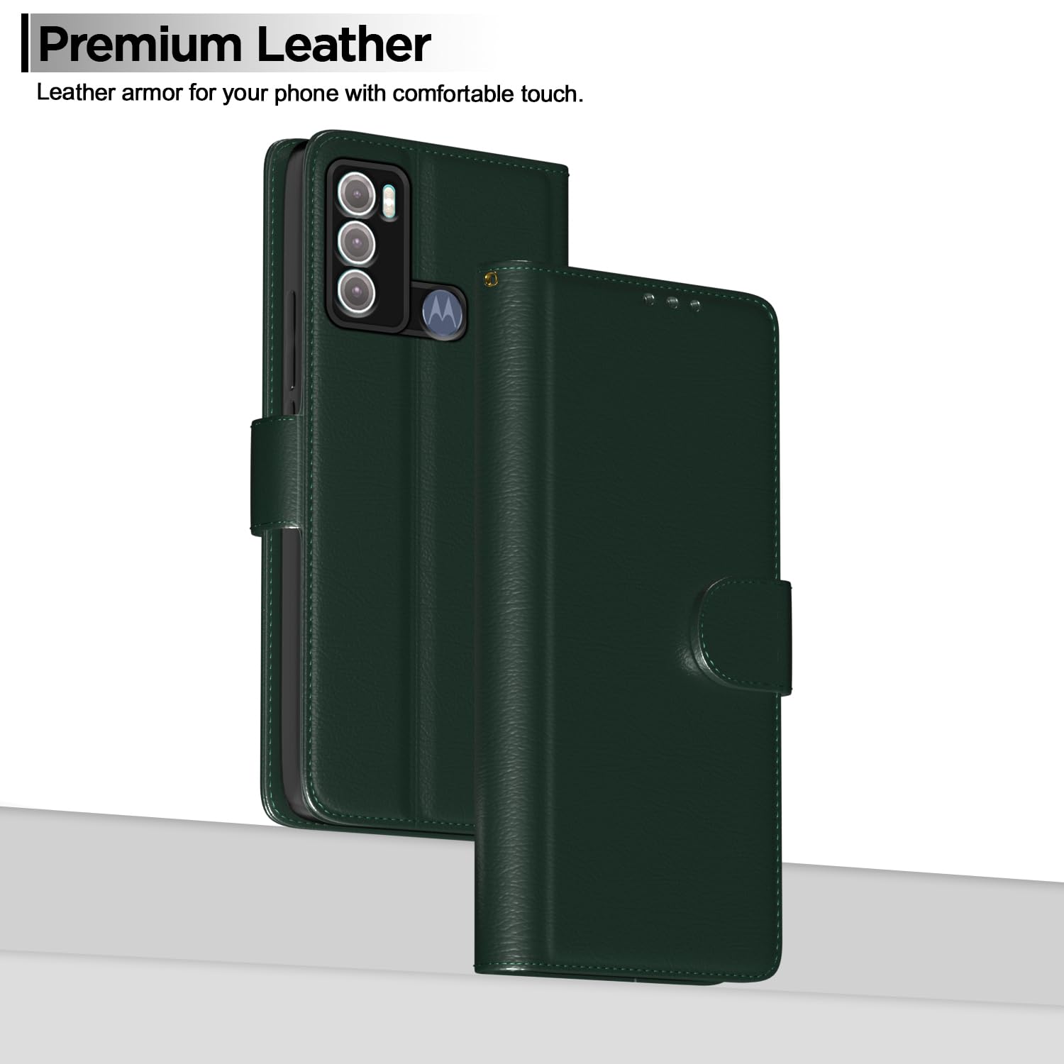 Moto G60/G40 Fusion Wallet wallet flip cover in green by Pikkme – photo 2