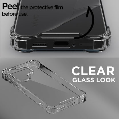 Pikkme Vivo X200 FE 5G PC + TPU Crystal Clear Transparent Back Cover (Transparent)