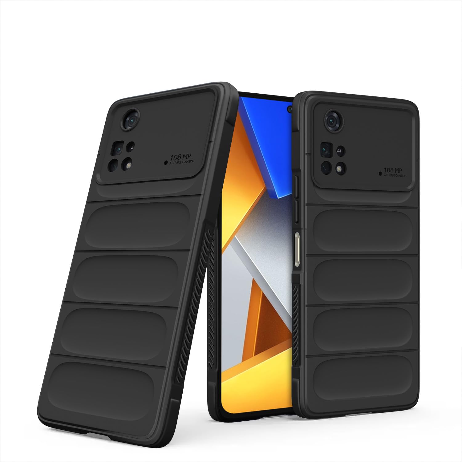 Poco X4 Pro 5G Liquid Silicone back cover in black by Pikkme