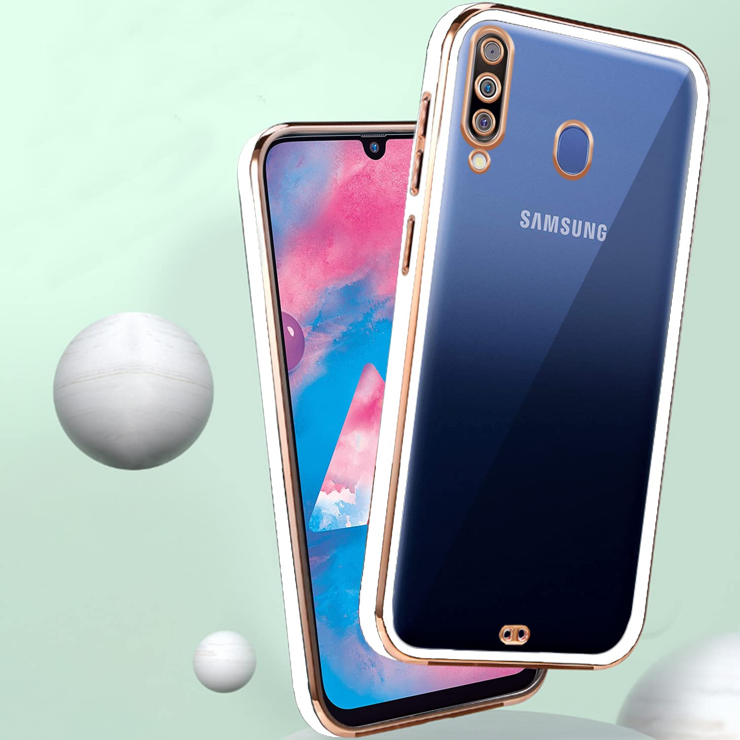 Samsung M30 Chrome mobile back cover in white by Pikkme – photo 4