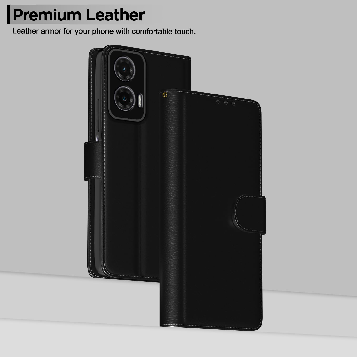 Black Wallet mobile flip cover for Moto G35 5G – Pikkme – photo 2