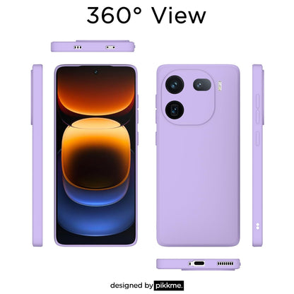 Pikkme iQOO 12 5G Soft Matte Silicone Liquid Silicone Back Cover (Purple)