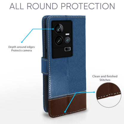 Pikkme blue & brown mobile flip cover for iQOO 11 5G – photo 4