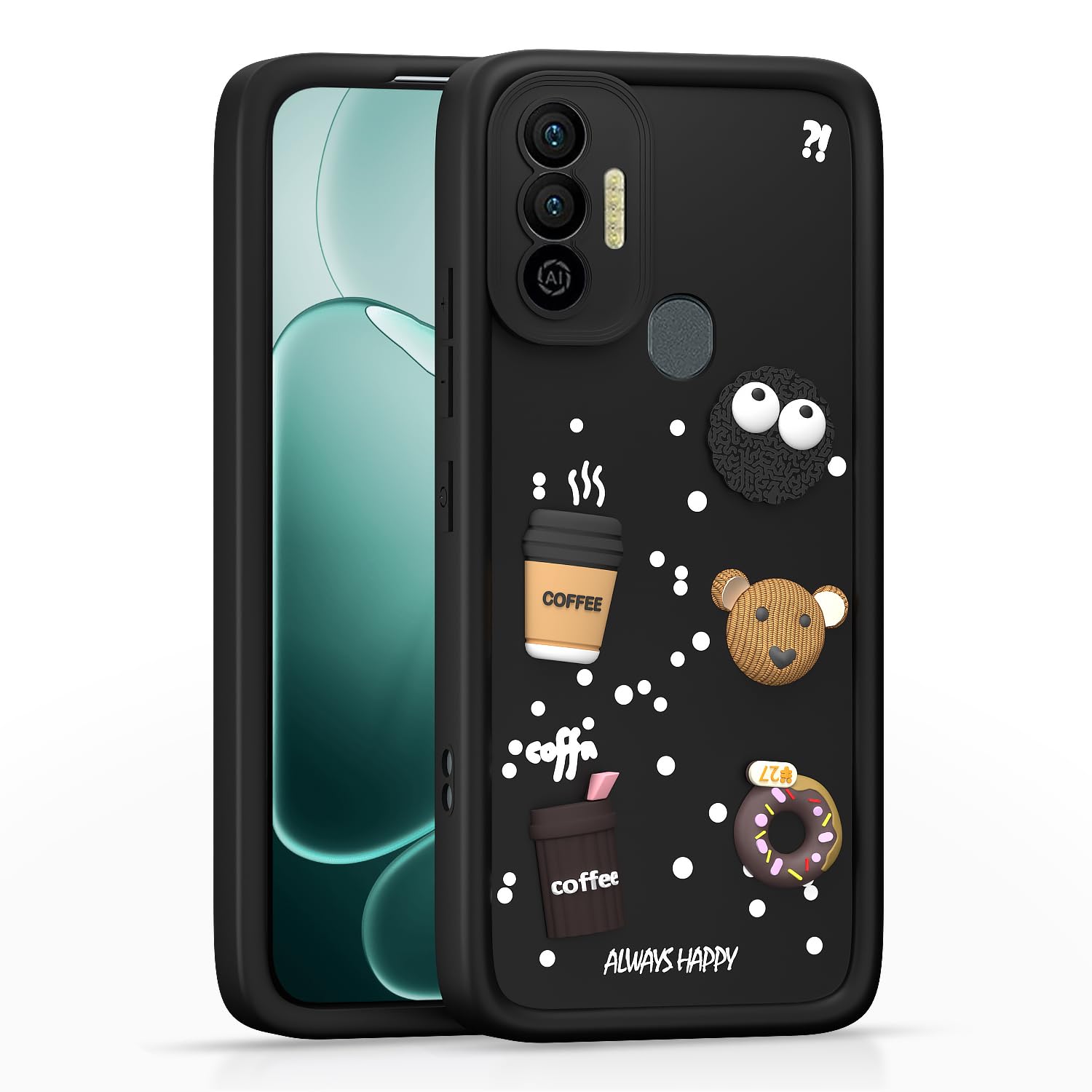 Tecno Spark 7/7T/3D mobile cover in black by Pikkme