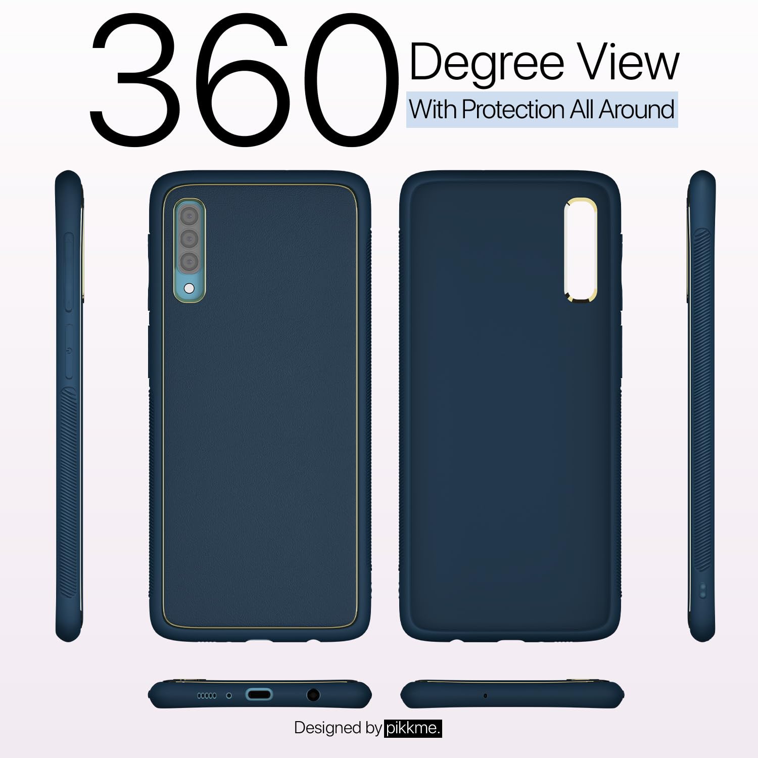 Samsung A50/A50s/A30s Chrome mobile back cover in blue by Pikkme – photo 3