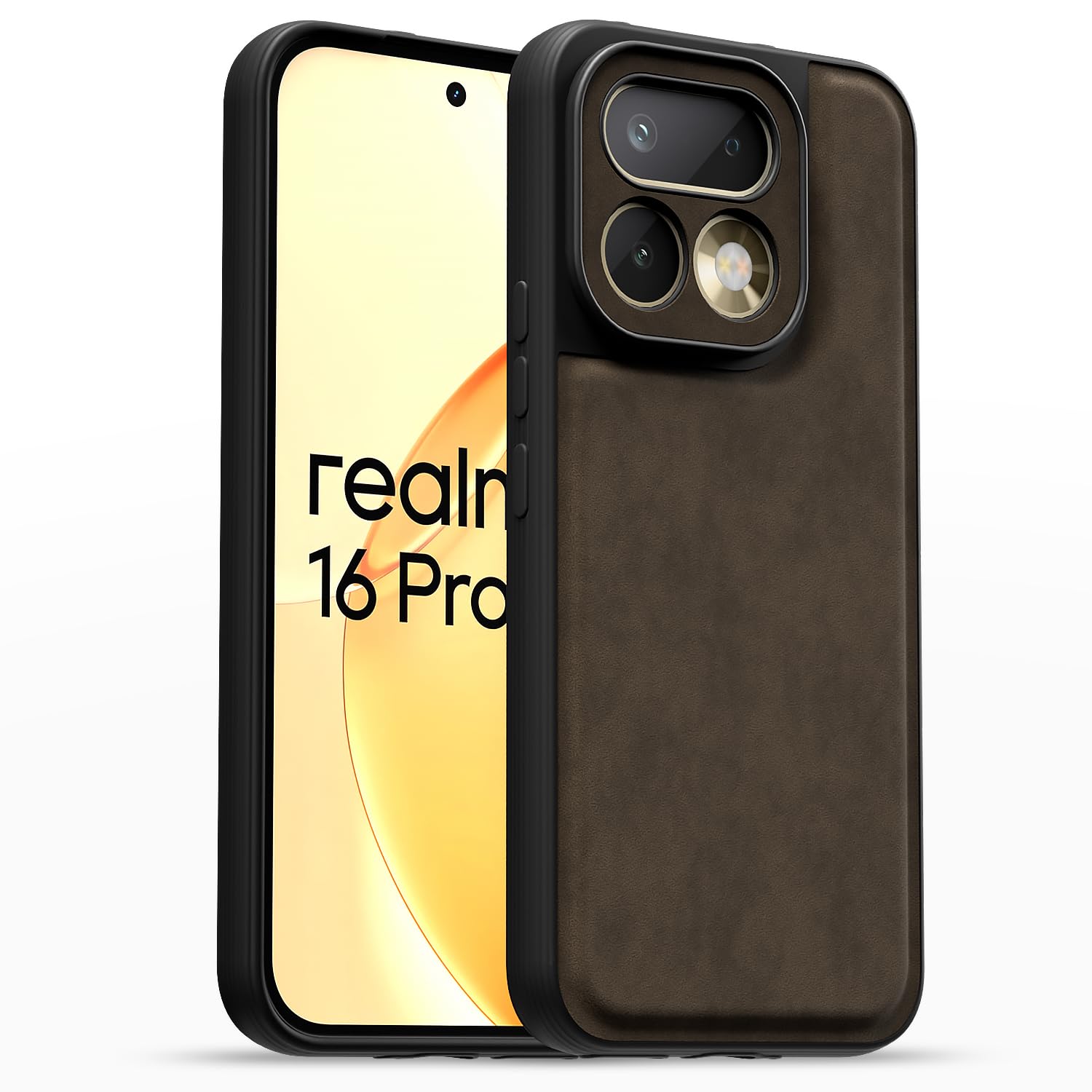 Realme 16 Pro 5G Leather phone cover in coffee by Pikkme