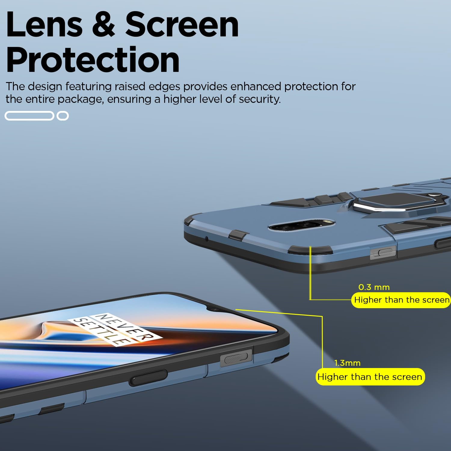 Pikkme OnePlus 6T D5 Tough Armor Back Cover | Blue
