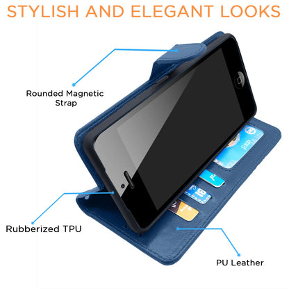 Pikkme iPhone 5 / 5s / Se Vintage Flip Cover (Blue)