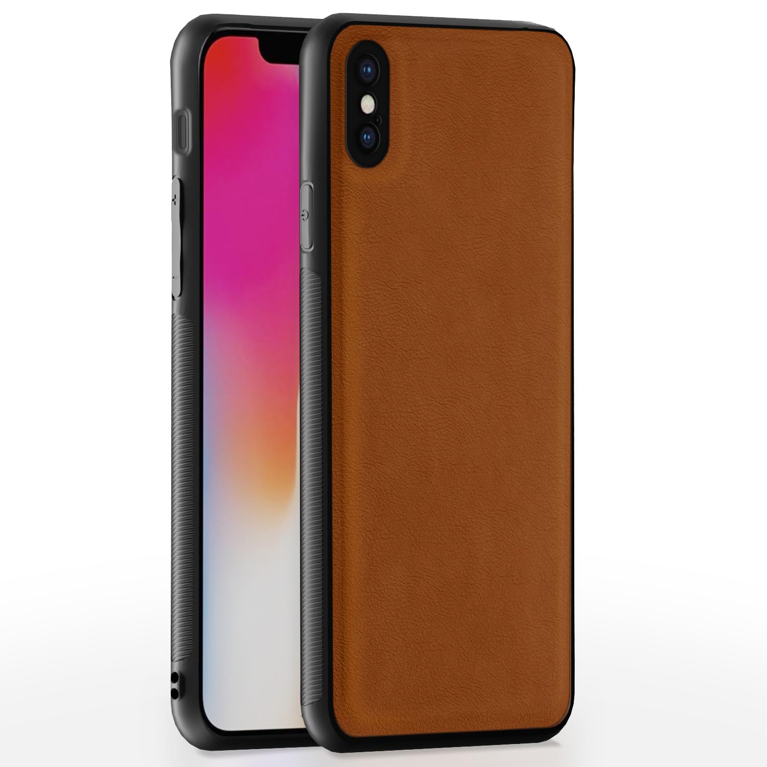 Pikkme iPhone X/Xs Flexible Pu Leather Leatherback Back Cover (Camel)