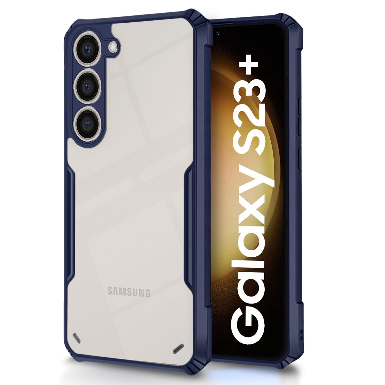 Blue Hybrid back cover for Samsung S23 Plus – Pikkme