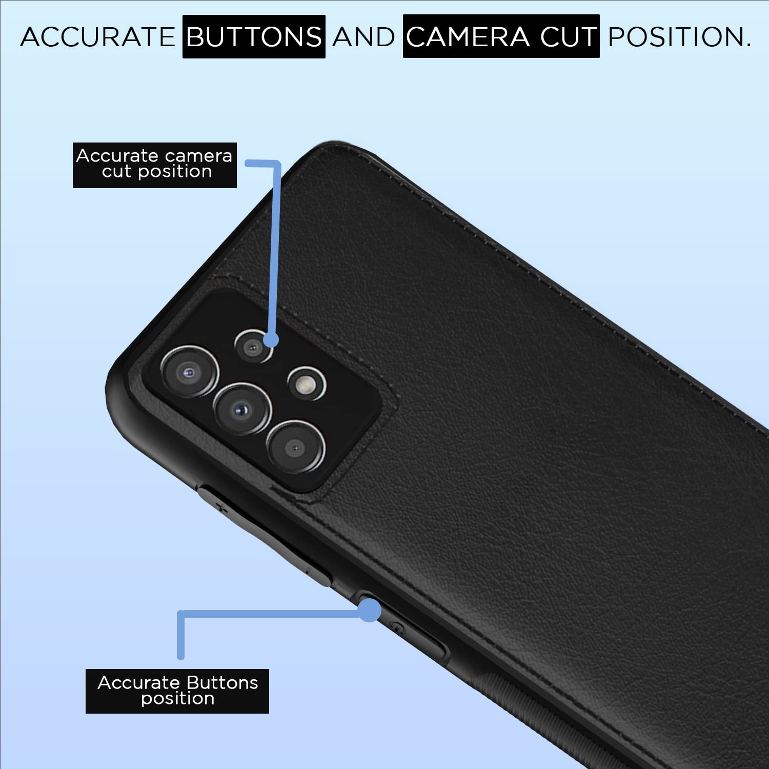 Pikkme Samsung Galaxy A33 5G Leatherback Back Case | Black