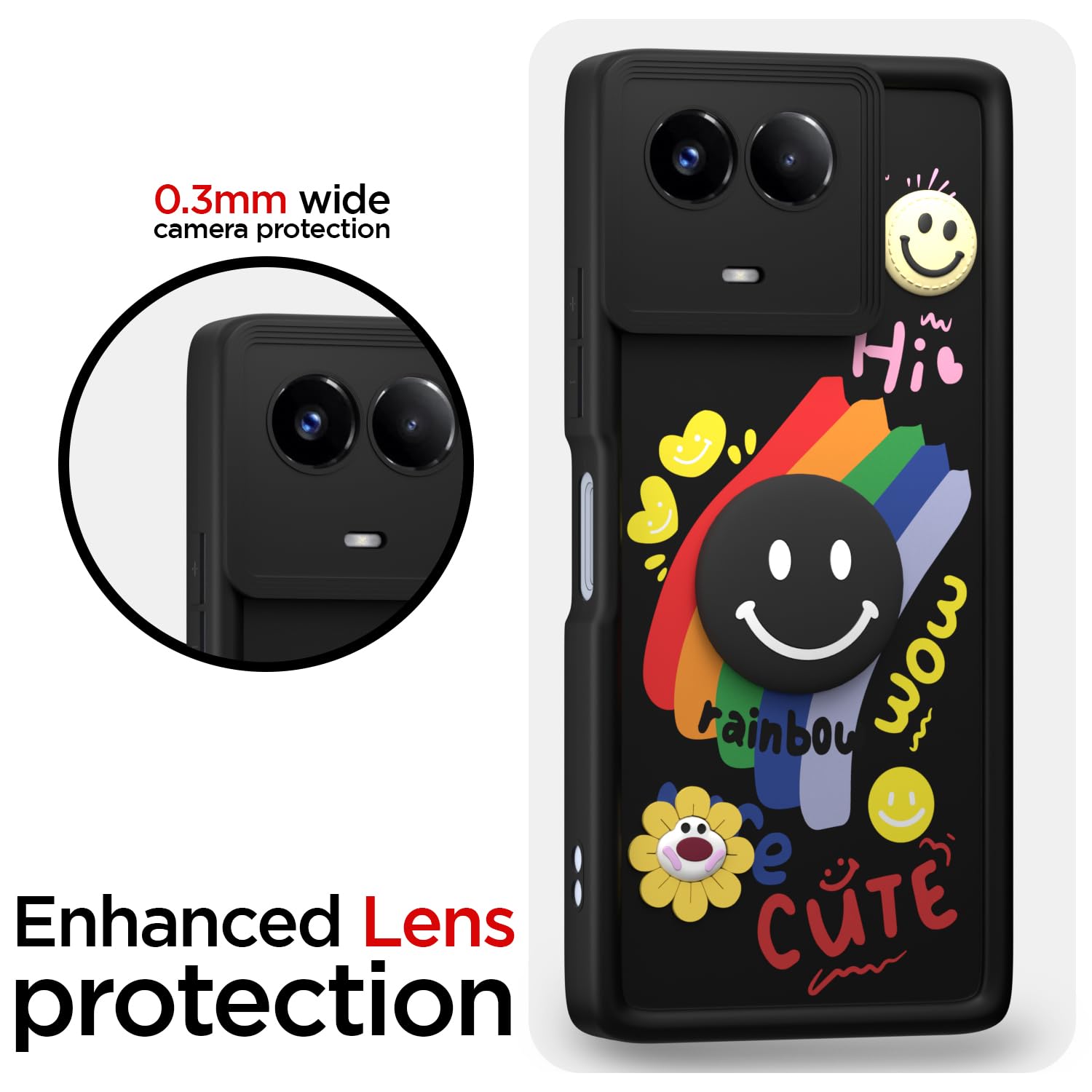 Black mobile cover for Realme 11/11X 5G/Narzo 60X 5G – Pikkme – photo 5