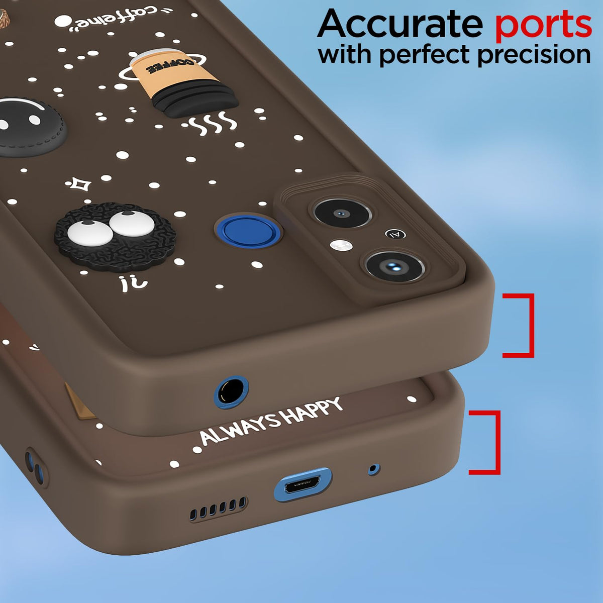 Pikkme Redmi 12C 4G/3D Silicone brown phone cover – photo 4