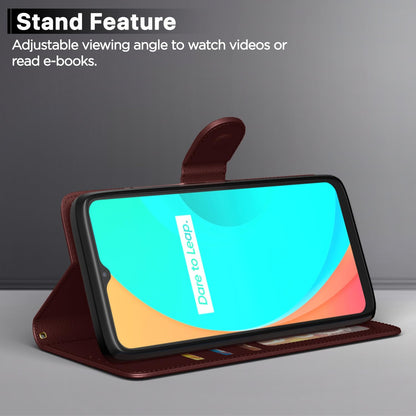 Realme C11 Wallet wallet flip cover in brown by Pikkme – photo 3