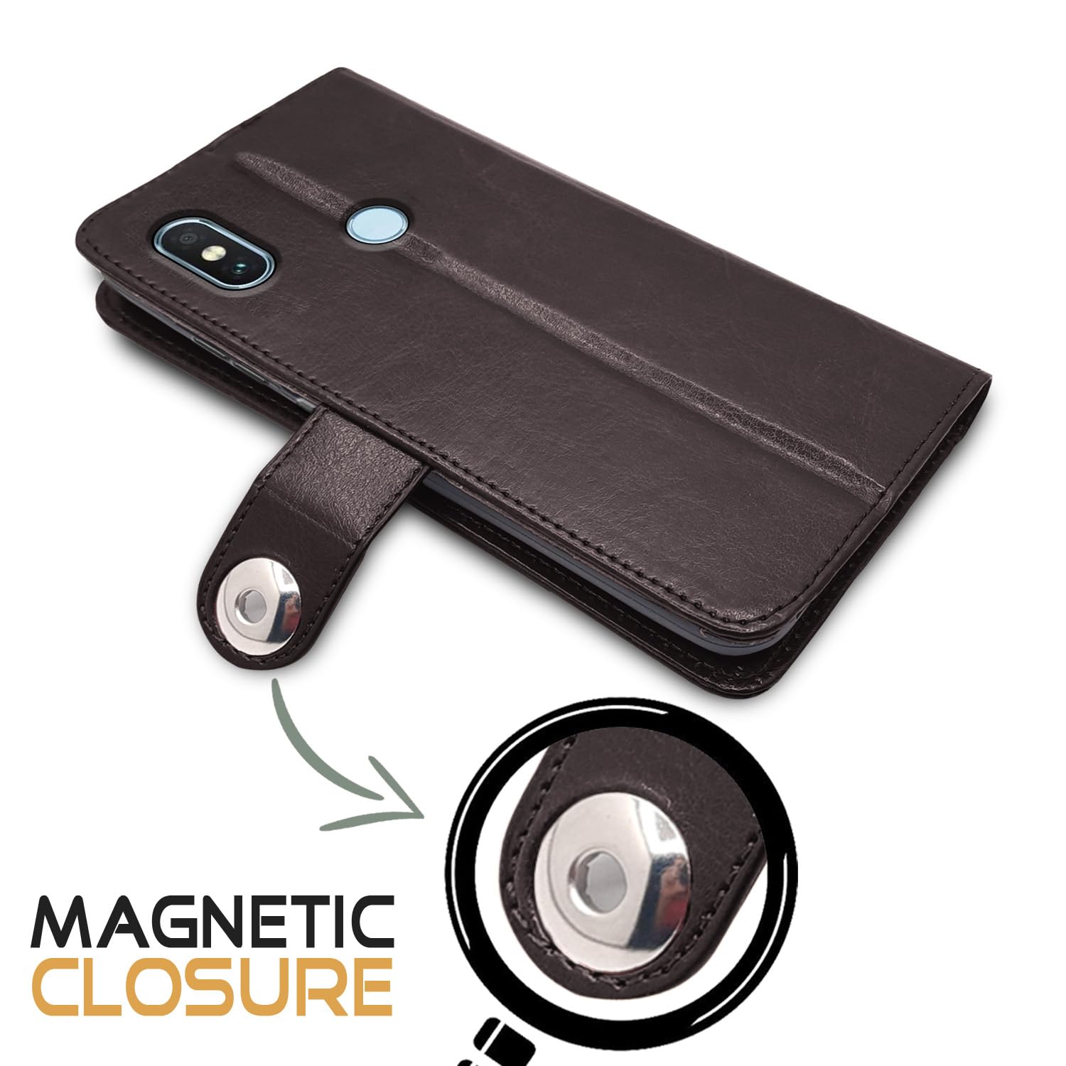 Pikkme Redmi Note 5 Pro button coffee mobile flip cover – photo 7