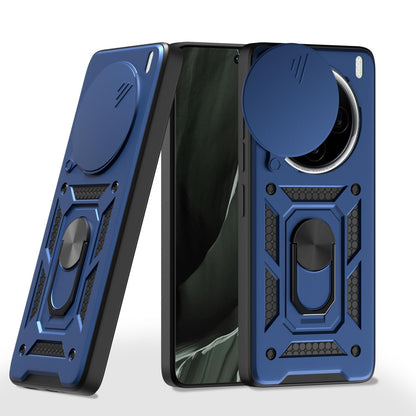 Pikkme Vivo X200 5G Sliding Camera Shield & Stand D10 Tough Armor Back Cover (Blue)