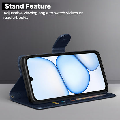 Realme C100x Wallet wallet flip cover in blue by Pikkme – photo 3