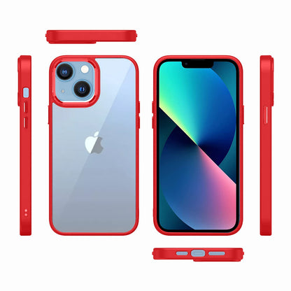 Pikkme iPhone 13 Electroplated Chrome Metal Ring Back Cover (Red)
