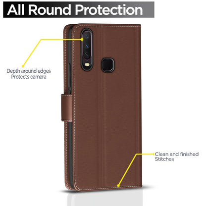 Pikkme Vivo Y12/Y15/Y17/U10 tan mobile flip cover – photo 4
