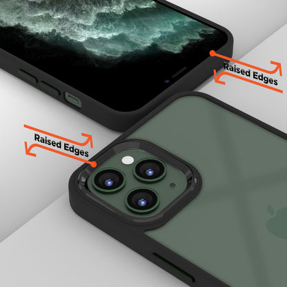 Pikkme iPhone 11 Pro Chrome Metal Ring Back Cover (Black)