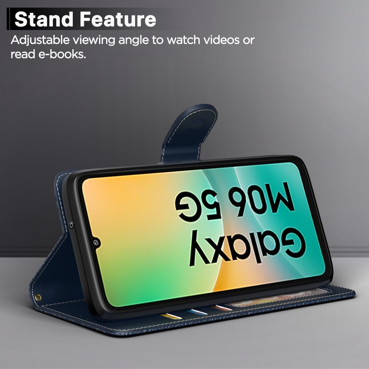 Samsung M06/F06 5G Wallet mobile flip cover in blue by Pikkme – photo 3