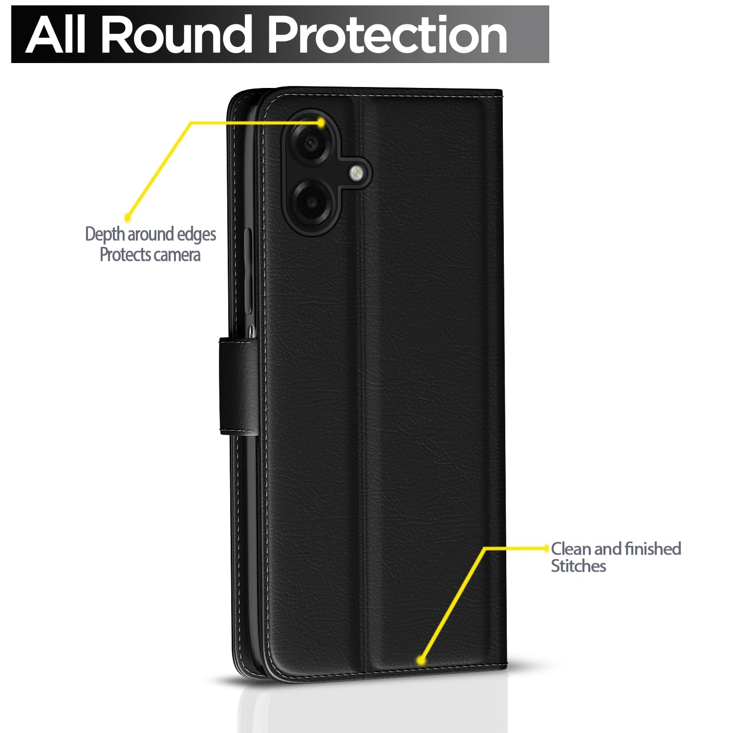 Black Wallet flip cover for Samsung F70e 5G/M07/M17e/F07/A07/A07 5G – Pikkme – photo 4