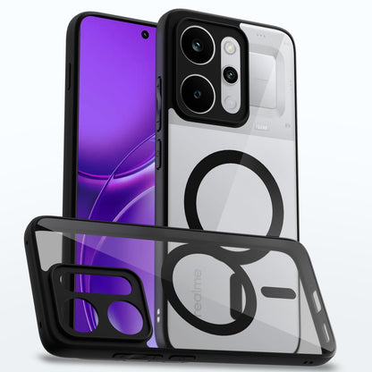 Realme P4 Power 5G mobile back cover in black mag-safe by Pikkme