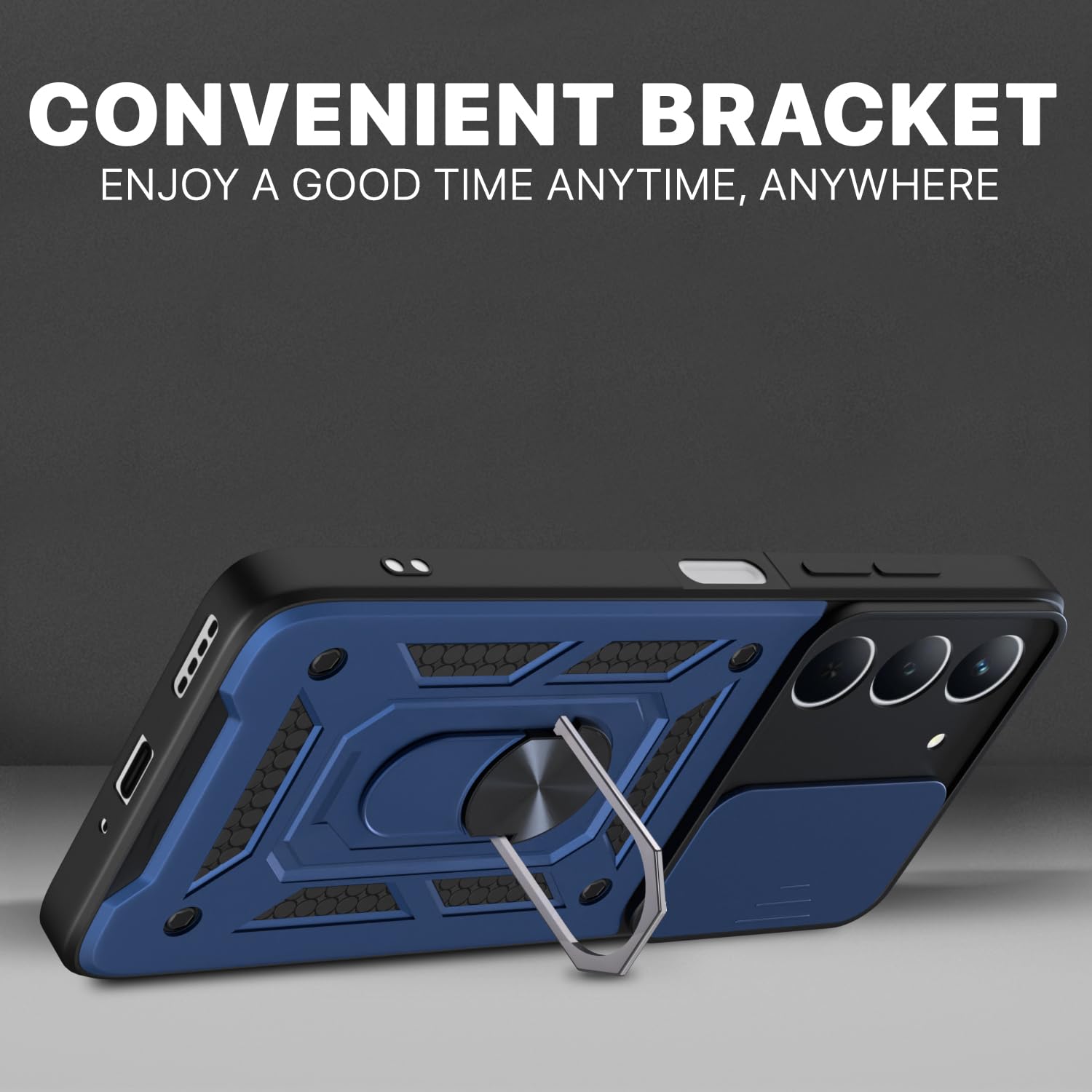 Pikkme Realme P3x 5G D10 Tough Armor Back Cover (Blue)